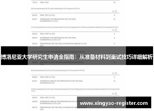博洛尼亚大学研究生申请全指南：从准备材料到面试技巧详细解析